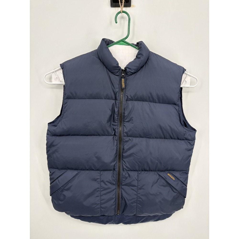 Woolrich VTG Men's Down Filled Packable Puffer Vest Navy Blue Nylon USA Made, L